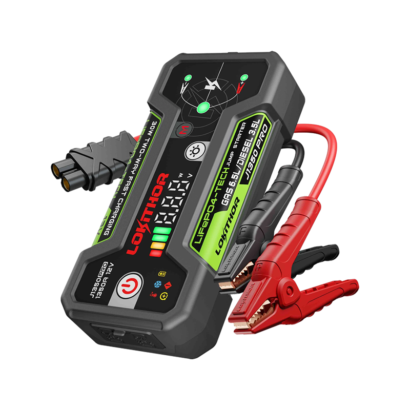 LOKITHOR Joey 3-in-1 Multifunction Rescue Jump Starter Pack 1350A @ 12v + LED Torch + USB Power Bank - LiFePO4 Tech