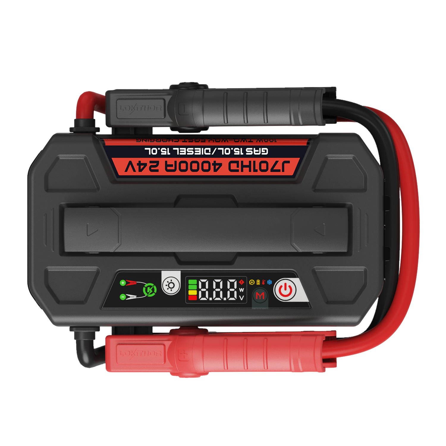 LOKITHOR Brute 3-in-1 Heavy-Duty Multifunction Rescue Jump Starter Pack 4000A @ 24v + 400lm LED Torch + USB Power Bank