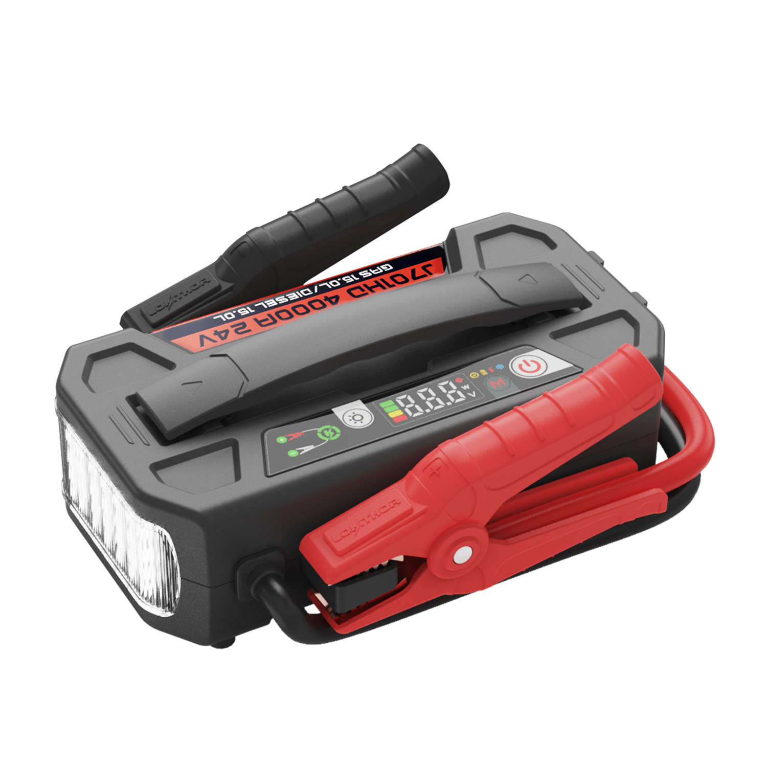 LOKITHOR Brute 3-in-1 Heavy-Duty Multifunction Rescue Jump Starter Pack 4000A @ 24v + 400lm LED Torch + USB Power Bank