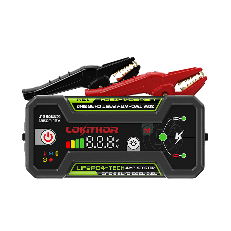 LOKITHOR Joey 3-in-1 Multifunction Rescue Jump Starter Pack 1350A @ 12v + LED Torch + USB Power Bank - LiFePO4 Tech