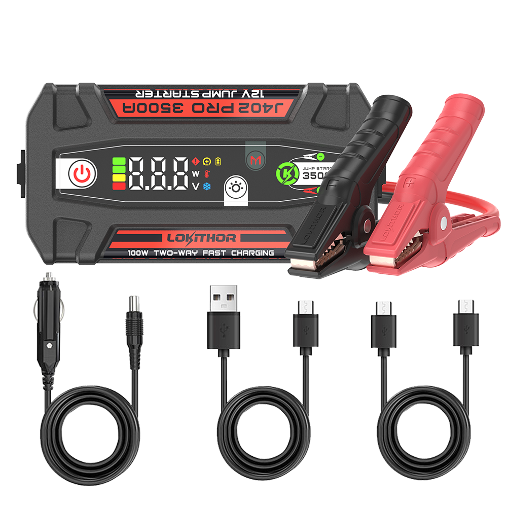 LOKITHOR Rescue 3-in-1 Multifunction Jump Starter Pack 3500A @ 12v + LED Torch + USB Power Bank