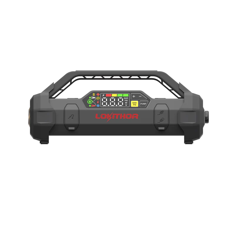 LOKITHOR Essential 4-in-1 Multifunction Rescue Jump Starter Pack 2500A @ 12v + Digital Air Pump Compressor + LED Torch + USB Power Bank